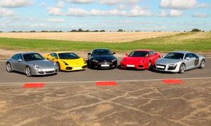 Supercar driving blast with free high-speed passenger ride available at 28 locations in the UK for 1 - 5 cars