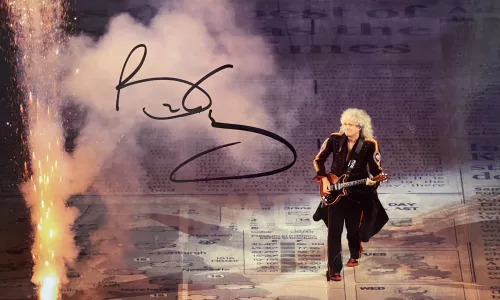 Brian May, lead guitarist of Queen, signed photo