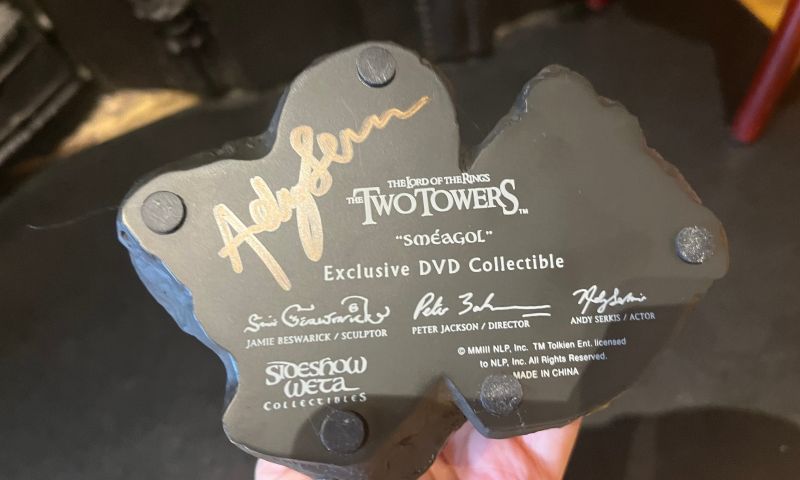 Limited edition statuette of Gollum/ Smeagol, signed by Andy Serkis.