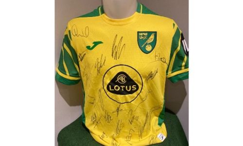 Norwich City 2021/22 Squad Signed Home Shirt