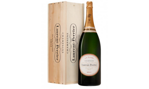 A 300CL bottle of Laurent-Perrier's signature champagne