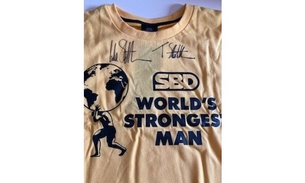 Worlds Strongest Man signed T shirt
