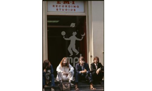 Linda, Paul, Mary McCartney - ‘The Beatles on the steps of Abbey Road Studios. London, 1969.’ Signed by Paul McCartney.