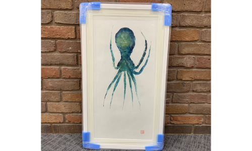 Framed octopus print by Jane Evans - Gyotaku Gifts