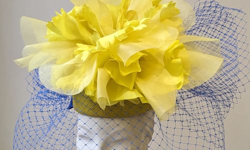 Yellow Peony Rose Hat by John Boyd