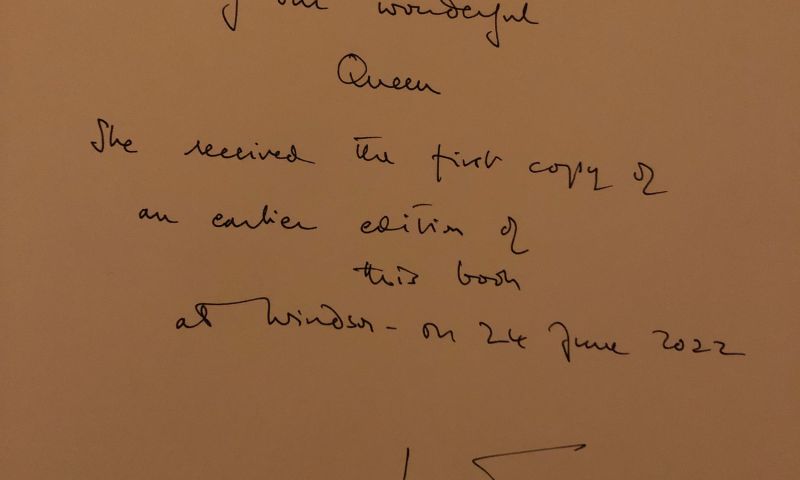 The Queen and Windsor'(2022) by esteemed royal biographer, Hugo Vickers, with unique inscription by the author. 