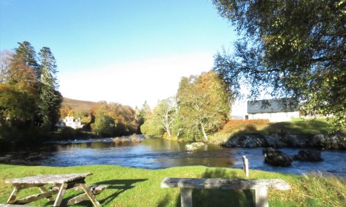 Salmon fishing and cottage, River Carron, Highlands