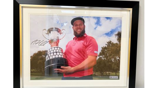 Golf: Framed Signed Print of Andrew “Beef” Johnston